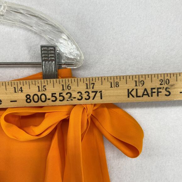 RODEBJER Skirt M Hazel Twill Wrap Midi Ruffled Flounce Tie Side Viscose Orange - Picture 9 of 15